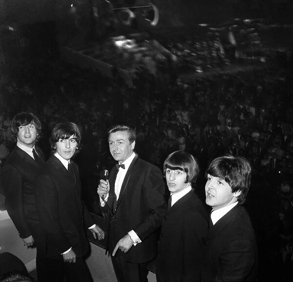 The Beatles with Des O Connor at the Daily Mirror Golden Ball 18th February 1965