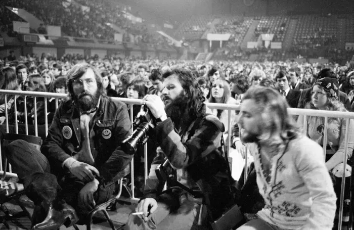 Framed Print : Former Beatles drummer Ringo Starr with his camera at a T-Rex concert at Empire Pool in