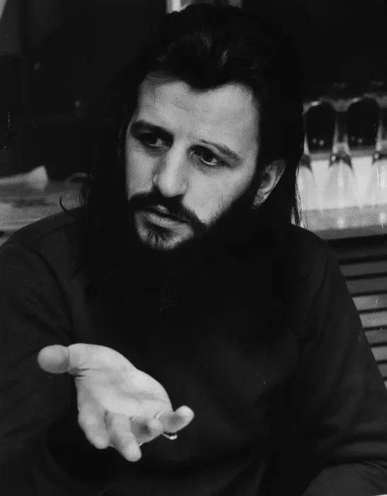 Framed Print : The Beatles drummer Ringo Starr at his office in the Apple Corperation March 1972