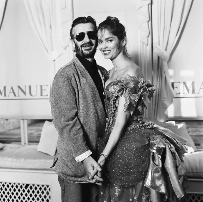 Framed Print : Former Beatles drummer Ringo Starr poses with his wife Barbara at Fashion Aid Framed Print : Former Beatles drummer Ringo Starr poses with his wife Barbara at Fashion Aid