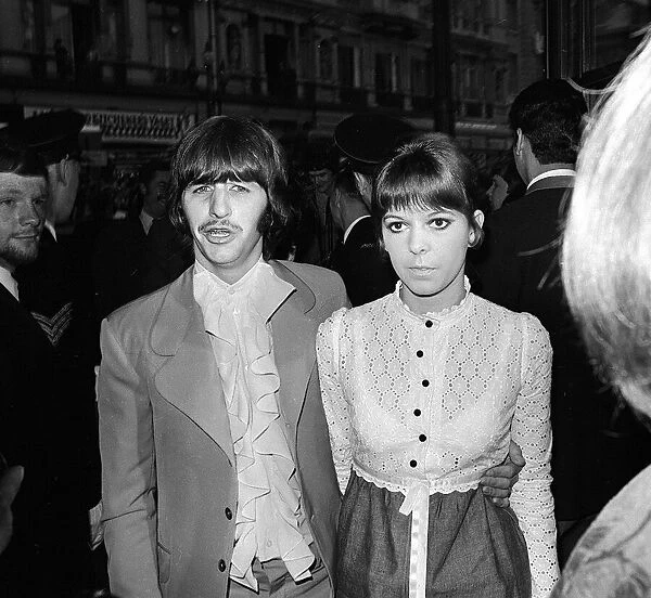 Beatles drummer Ringo Starr with Wife Maureen attending the Yellow submarine film