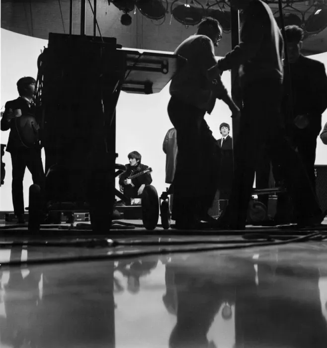 Framed Print : Beatles files 1964 The Beatles relax between takes of their new film A Hard Days Framed Print : Beatles files 1964 The Beatles relax between takes of their new film A Hard Days