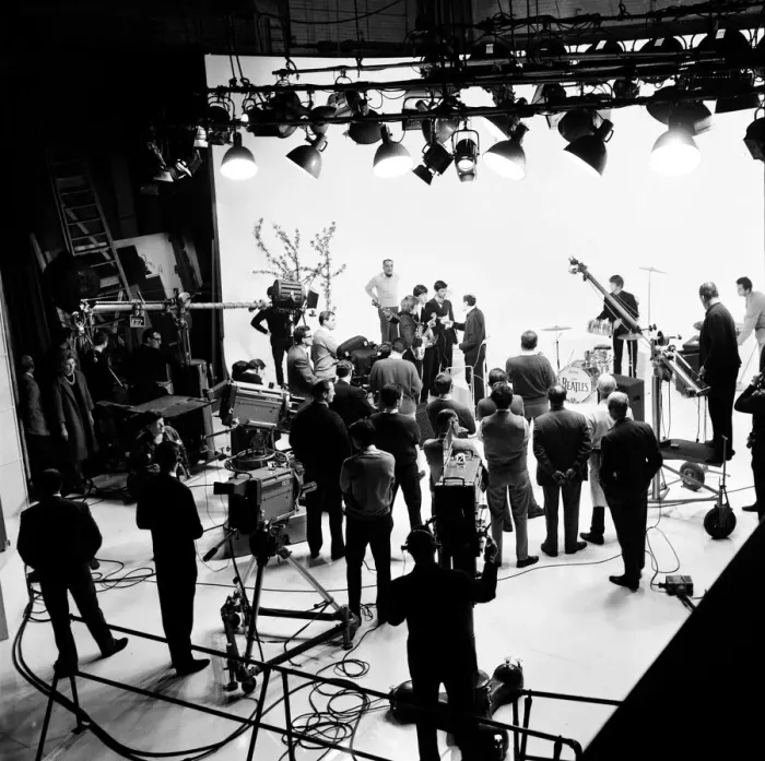 Framed Print : The Beatles filming the finale of their film A Hard Days Night Framed Print : The Beatles filming the finale of their film A Hard Days Night