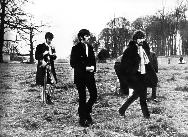The Beatles filming their video for the song 'Strawberry Fields Forever'