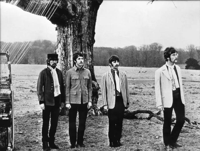 Framed Print : The Beatles filming their video for the song Strawberry Fields Forever Framed Print : The Beatles filming their video for the song Strawberry Fields Forever