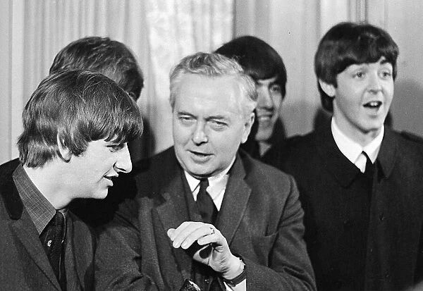 The Beatles and Harold Wilson MP, Labour Party Leader who presented them with their