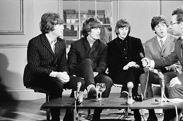 The Beatles hold a news press conference after it was released, this morning