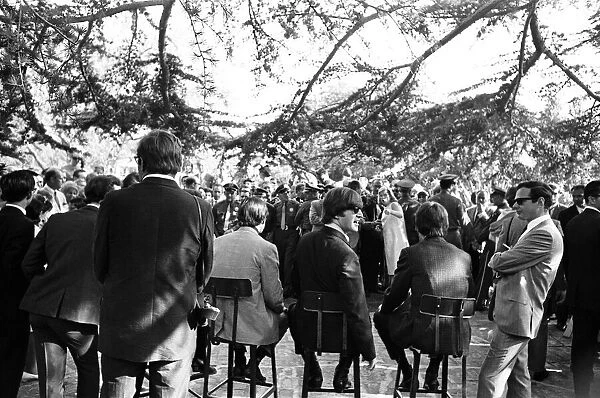 The Beatles at a Hollywood garden party on their American Tour