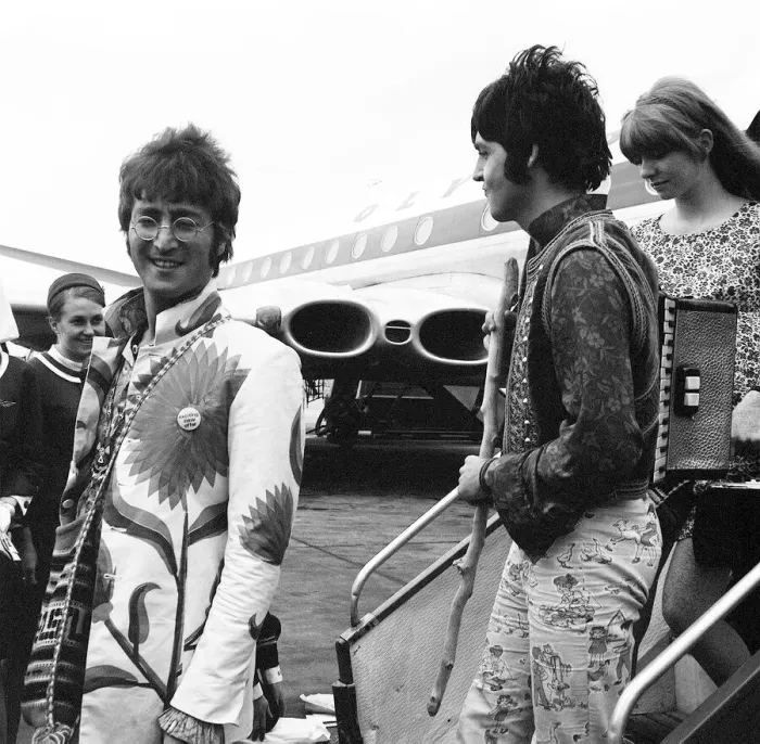 Framed Print : The Beatles July 1967 John Lennon and Paul McCartney arriving at Heathrow Airport Framed Print : The Beatles July 1967 John Lennon and Paul McCartney arriving at Heathrow Airport