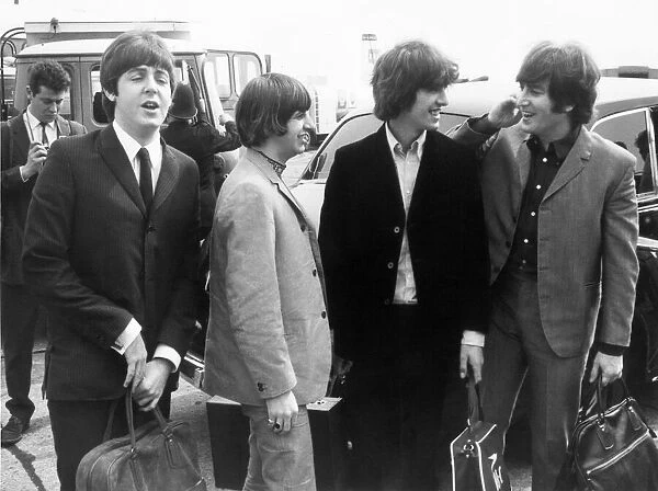 The Beatles leave London Heathrow Airport for their second North American Tour 13th