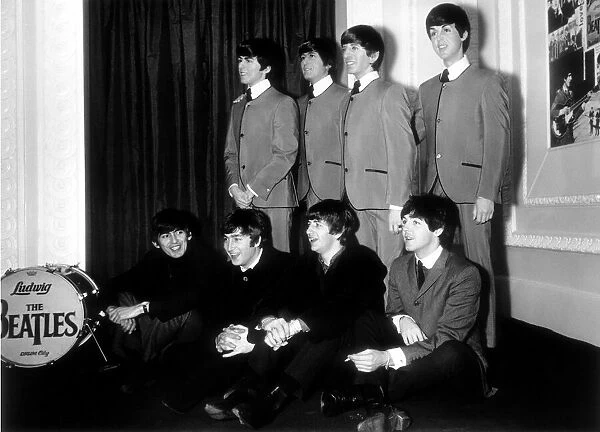 The Beatles left to right: George Harrison, John Lennon