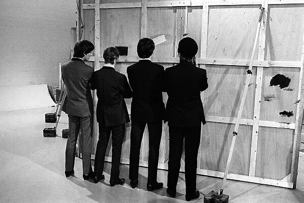 Beatles left to right: George Harrison, Ringo Starr, Paul McCartney