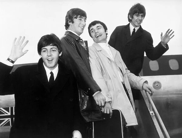 The Beatles at London Airport at the start of their European Tour 4th June 1964