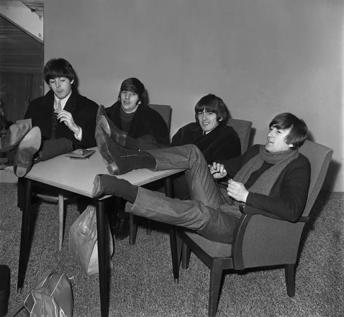 Framed Print : The Beatles make themselves at home at the Ritz Cinema in Luton Framed Print : The Beatles make themselves at home at the Ritz Cinema in Luton