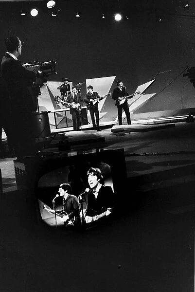 The Beatles in New York rehearse for their appearance on the Ed Sullivan TV Show