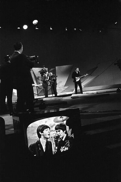 The Beatles in New York rehearse for their appearance on the Ed Sullivan TV Show