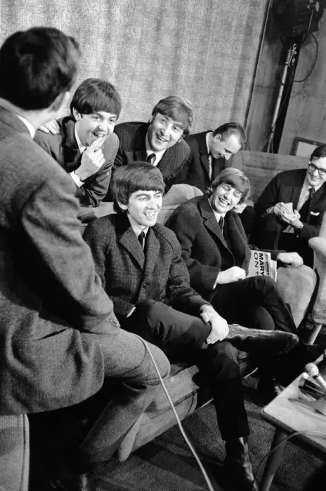 Framed Print : The Beatles news press conference after returning from successful Winter 1964 US Tour Framed Print : The Beatles news press conference after returning from successful Winter 1964 US Tour