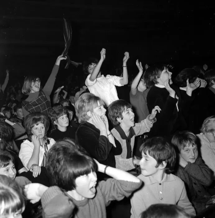 Framed Print : The Beatles November 1963 Fans of The Beatles cheer Framed Print : The Beatles November 1963 Fans of The Beatles cheer