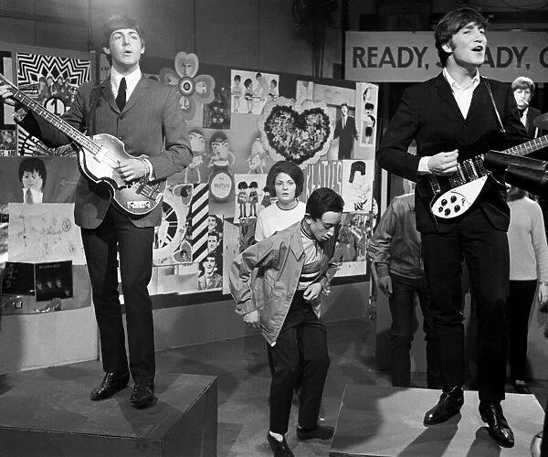 The Beatles, Paul McCartney and John Lennon on set of 'Ready, Steady, Go'