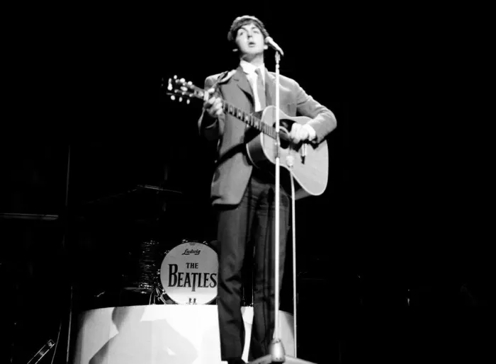 Framed Print : The Beatles performing at Blackpool Night Out. 1st August 1965