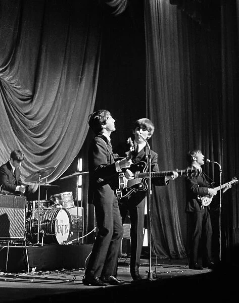 The Beatles performing on stage in Carlisle. 21st November 1963