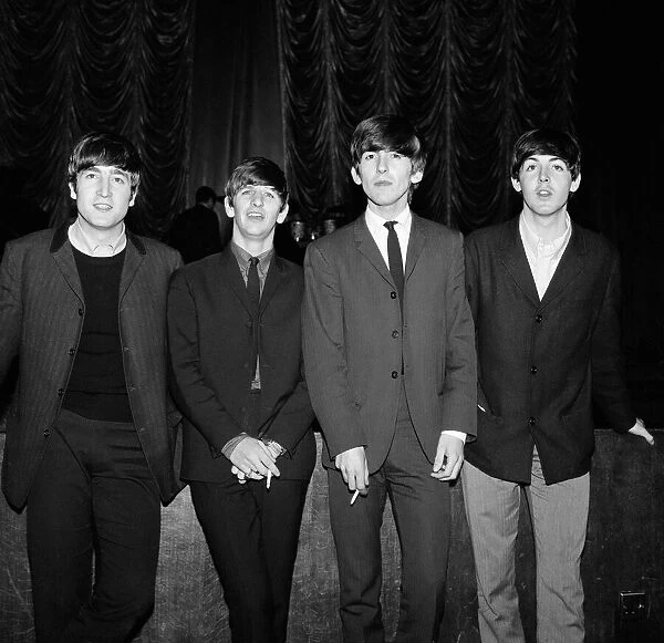 The Beatles in Plymouth ahead of one of their concerts. Left to right: John Lennon