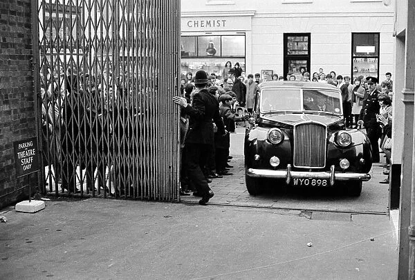 The Beatles - Pop Group 1st November 1963. The Beatles car arrives at the Odeon