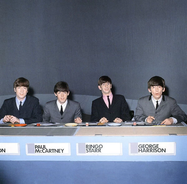 The Beatles pop group appear on the television programme Juke Box Jury in Liverpool
