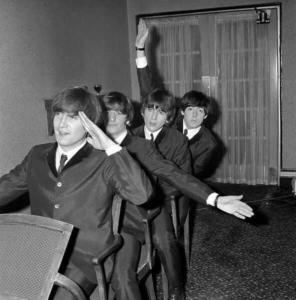 The Beatles pop group before their performance at the ABC Cinema in Edinburgh