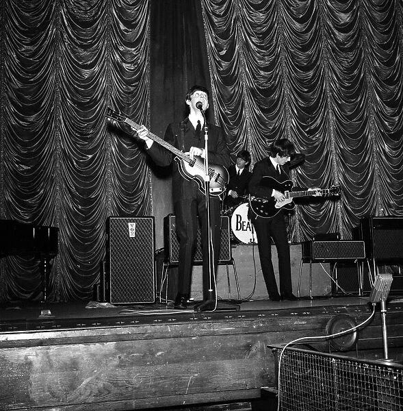The Beatles Pop Group in Plymouth 13th November 1963. Paul McCartney singing