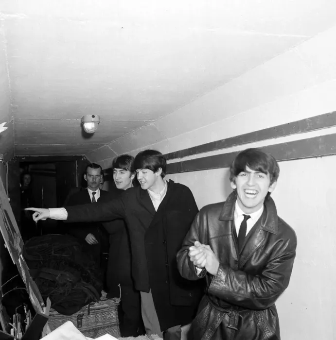 Framed Print : The Beatles Pop Group in Plymouth 13th November 1963. John Lennon