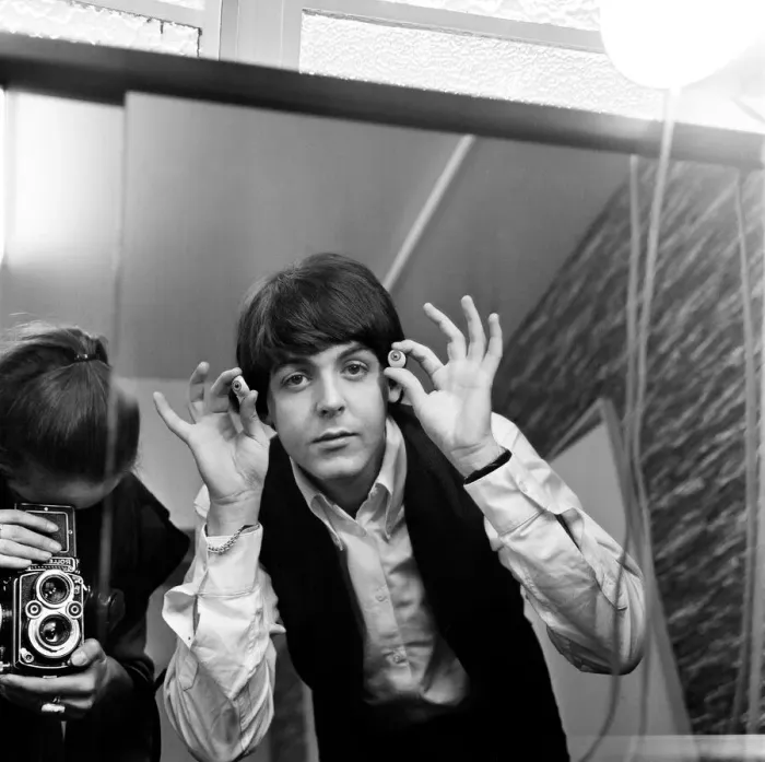 Framed Print : The Beatles pose for pictures during filming of A Hard Day Framed Print : The Beatles pose for pictures during filming of A Hard Day