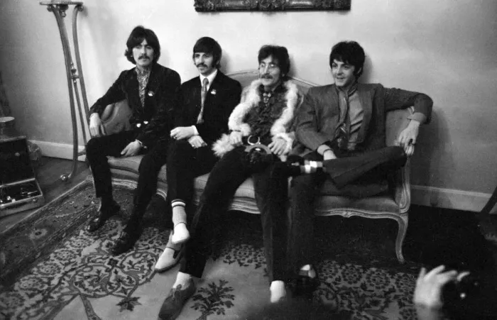 Framed Print : The Beatles at a press conference to launch their new record Sgt Framed Print : The Beatles at a press conference to launch their new record Sgt