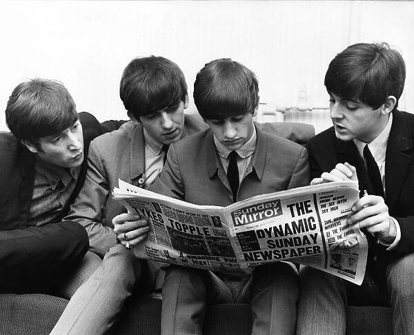 The Beatles read all about it in the 'Sunday Mirror', Odeon Cinema, Leeds