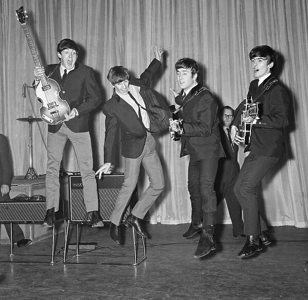 The Beatles during rehearsals for the Royal Variety Performance at The London Palladium
