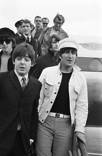 The Beatles return to England, from Spain, London Heathrow Airport, Sunday 4th July 1965