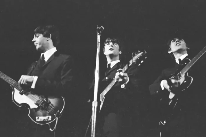 Framed Print : Beatles seen here performing on stage November 1964 Local Caption watscan Framed Print : Beatles seen here performing on stage November 1964 Local Caption watscan