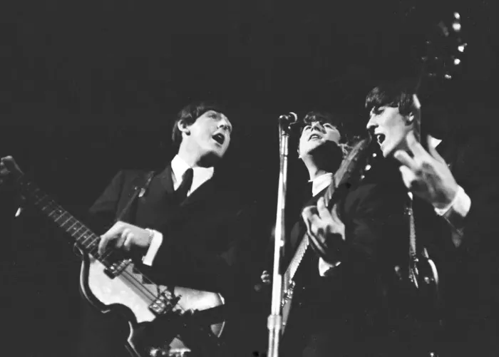 Framed Print : Beatles seen here performing on stage November 1964 Local Caption watscan Framed Print : Beatles seen here performing on stage November 1964 Local Caption watscan