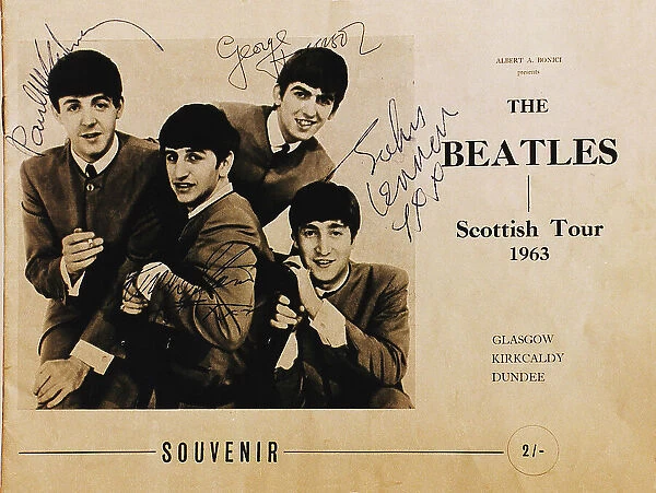 Beatles souvenir programme from their gigs at Glasgow, Kirkcaldy