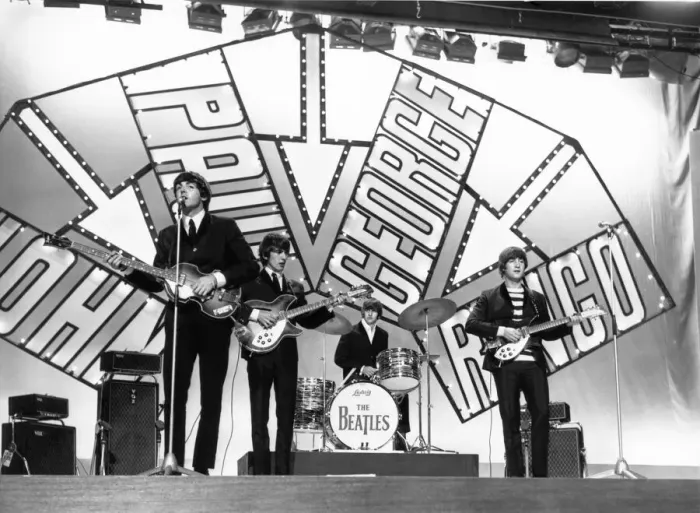 Framed Print : Beatles on stage in Blackpool for their appearnace on the Blackpool Night Out TV show 19 Framed Print : Beatles on stage in Blackpool for their appearnace on the Blackpool Night Out TV show 19