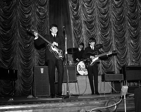 The Beatles on stage during their gig in Plymouth. 13th November 1963