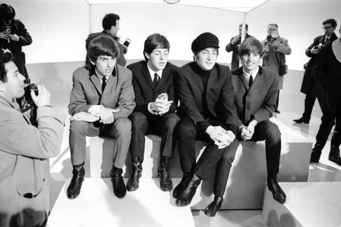 Framed Print : The Beatles at Teddington TV Studios. Recording music and comedy sequences for ABC-TV