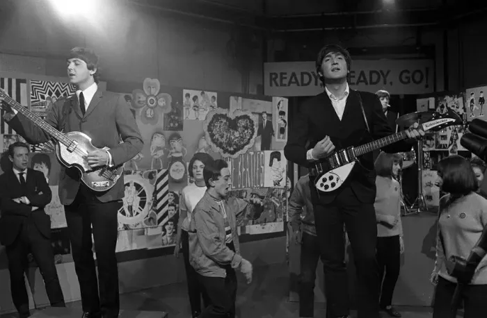 Framed Print : The Beatles at Television House, Kingsway, for an appearance on the television Show