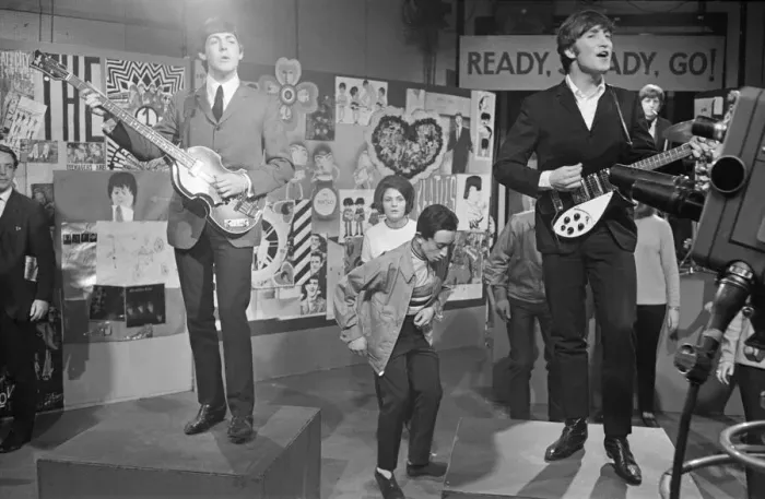 Framed Print : The Beatles at Television House, Kingsway, for an appearance on the television Show