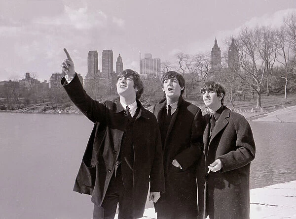Beatles tour of USA 1964 New York City 9th February 1964 L-R John Lennon Paul