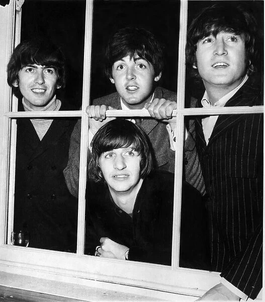 The Beatles at Twickenham Film Studios. The Beatles hold a news press