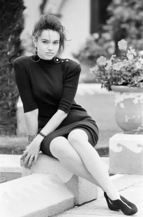 Framed Print : Beatrice Dalle, french actress, photo-call in London to promote new film Betty Blue