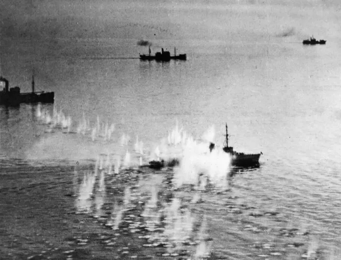 Framed Print : A Beaufighter strike wing of RAF Coastal Command attacked an enemy convoy off the Frisian Framed Print : A Beaufighter strike wing of RAF Coastal Command attacked an enemy convoy off the Frisian
