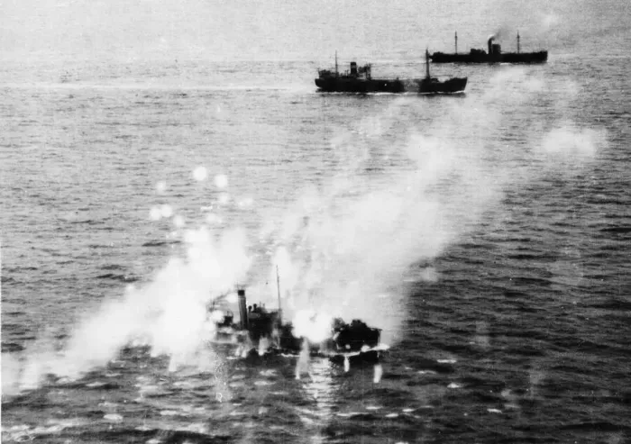 Framed Print : Beaufighters of RAF Coastal Command attacked an enemy convoy off Heligoland Framed Print : Beaufighters of RAF Coastal Command attacked an enemy convoy off Heligoland
