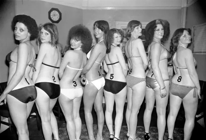 Framed Print : Beautiful Bottom Competition: For identification purposes - Main Line up of girls